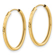 14K Diamond-cut Endless Hoop Earrings