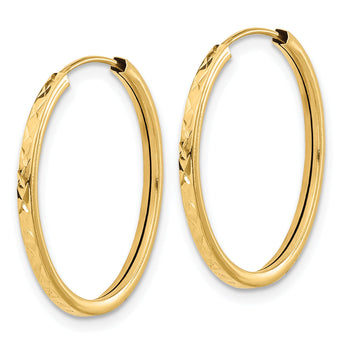 14K Diamond-cut Endless Hoop Earrings
