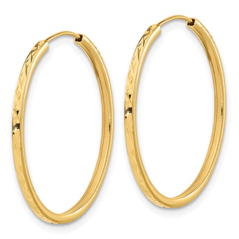 14K Diamond-cut Endless Hoop Earrings