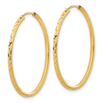 14K Diamond-cut Endless Hoop Earrings