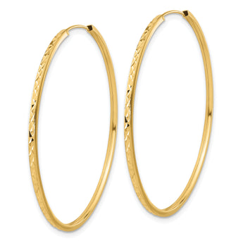 14K Diamond-cut Endless Hoop Earrings
