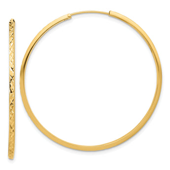 14K Diamond-cut Endless Hoop Earrings