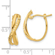 14K Polished and Diamond-cut Hoop Earrings