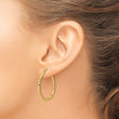 14K Polished and Textured Hoop Earrings
