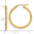 14K Polished and Textured Hoop Earrings