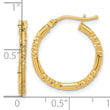 14K Polished and Textured Hoop Earrings