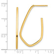 14K Polished Geometric Shaped J-Hoop Post Earrings