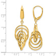 14K Polished Circles Dangle Earrings - Birthstone Company
