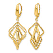 14K Polished Squares Dangle Earrings - Birthstone Company