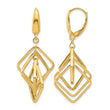 14K Polished Squares Dangle Earrings - Birthstone Company