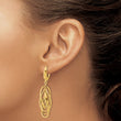 14K Polished and Textured Ovals Dangle Earrings - Birthstone Company