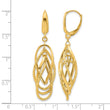 14K Polished and Textured Ovals Dangle Earrings - Birthstone Company