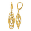 14K Polished and Textured Ovals Dangle Earrings - Birthstone Company