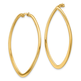 14K Polished Oval Hoop Earrings