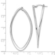 14K White Gold Polished Oval Hoop Earrings