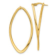 14K Polished Oval Hoop Earrings