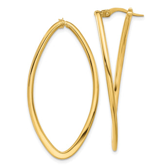 14K Polished Oval Hoop Earrings