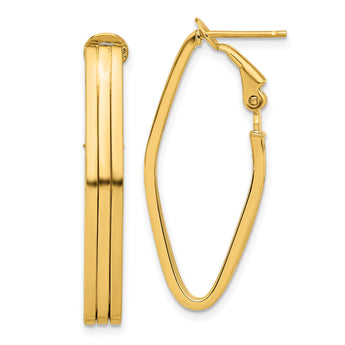 14K Polished Omega Back Hoop Earrings