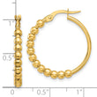 14K Polished Beaded Hoop Earrings