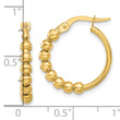 14K Polished Beaded Hoop Earrings