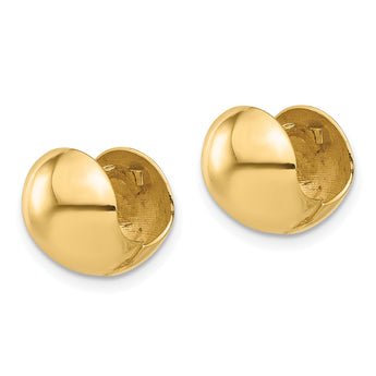 14K Polished Round Huggie Earrings