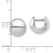 14K White Gold Polished Round Huggie Earrings
