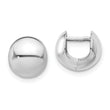 14K White Gold Polished Round Huggie Earrings