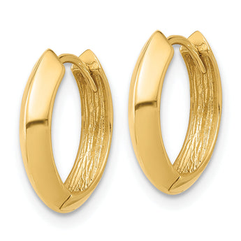14K Polished Hinged Huggie Earrings