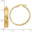 14K Polished and Textured Round Hoop Earrings