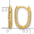 14K Polished CZ Hinged Hoop Earrings - Birthstone Company