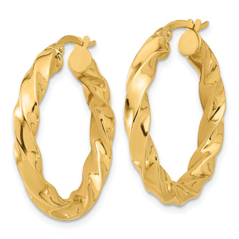 14K Polished Twisted Hoop Earrings