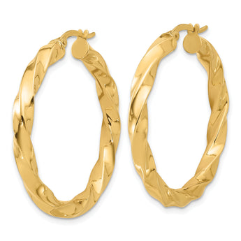 14K Polished Twisted Hoop Earrings