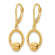 14K Polished and Diamond-cut Beads Leverback Earrings - Birthstone Company