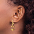 14K Polished and Diamond-cut Beads Leverback Earrings - Birthstone Company