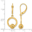 14K Polished and Diamond-cut Beads Leverback Earrings - Birthstone Company