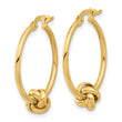 14K Polished Knot Hoop Earrings