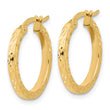 14K Diamond-cut Hoop Earrings
