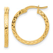 14K Diamond-cut Hoop Earrings