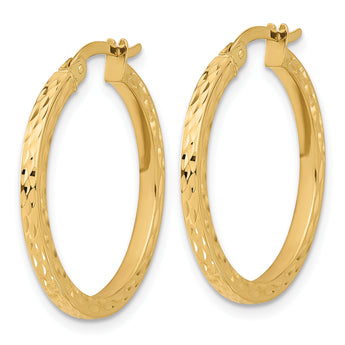14K Diamond-cut Hoop Earrings