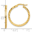 14K Diamond-cut Hoop Earrings