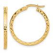 14K Diamond-cut Hoop Earrings