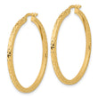 14K Diamond-cut Hoop Earrings