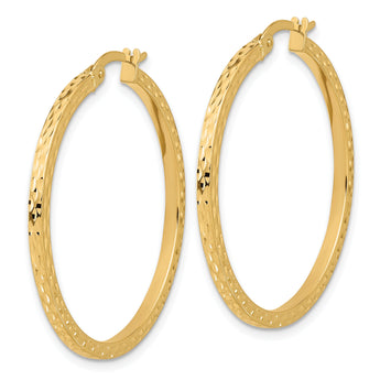 14K Diamond-cut Hoop Earrings