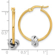 14K Two-tone Polished Knot Hoop Earrings