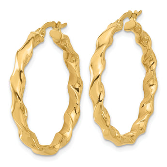14K Polished Twisted Hoop Earrings