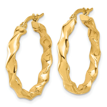 14K Polished Twisted Hoop Earrings
