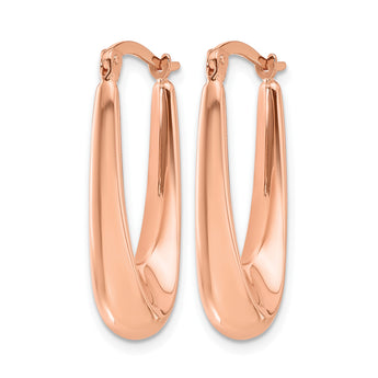 14K Rose Gold Polished Hoop Earrings - Birthstone Company