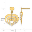 14K Polished Hearts Dangle Post Earrings