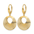 14K Polished Hollow Dangle Earrings - Birthstone Company