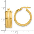 14K Polished and Brushed Hoop Earrings